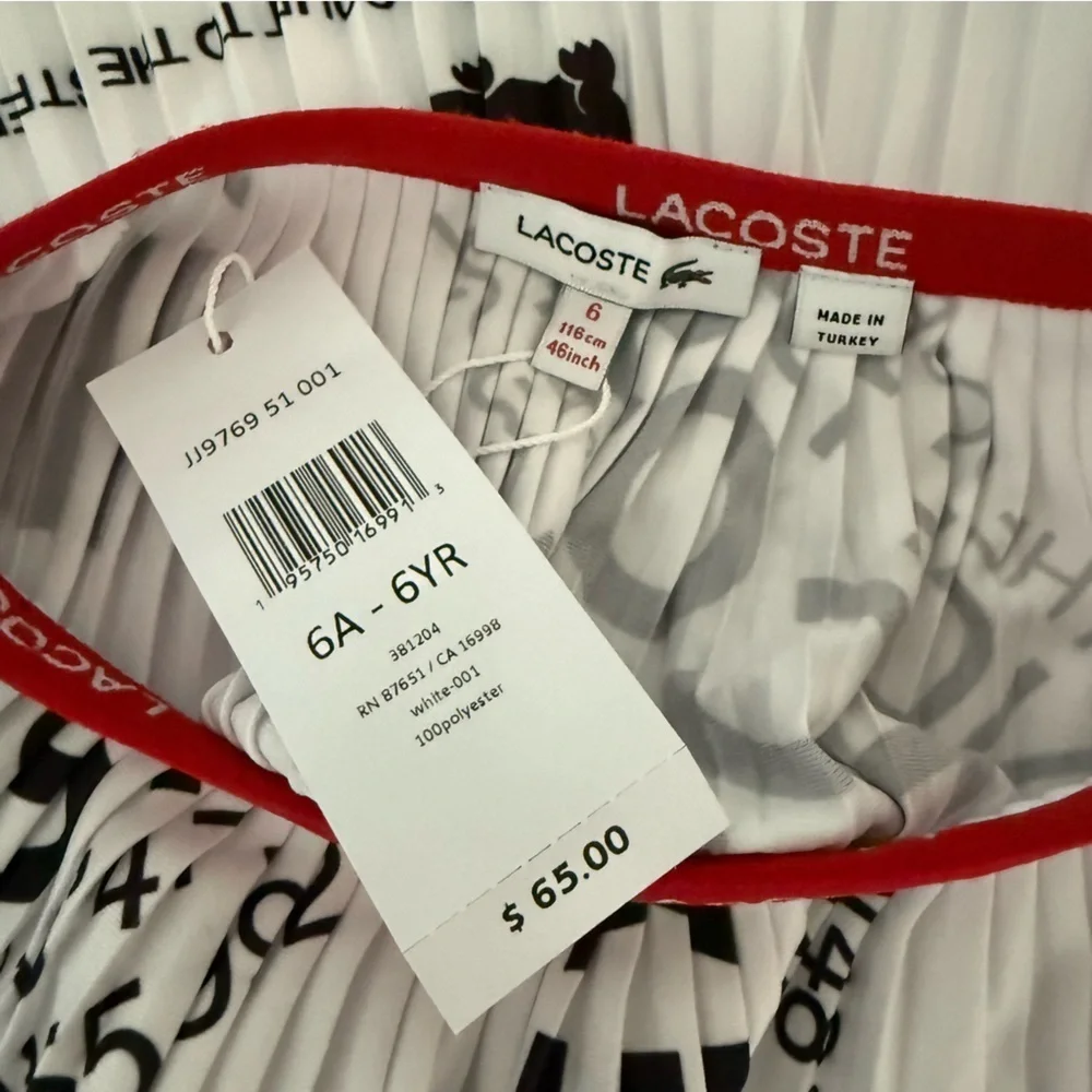 Lacoste Gray Sweatshirt with Crocodile Graphic and skirt size 6